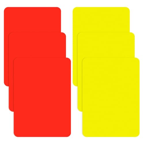 6-Piece Soccer Referee Card Set - Red & Yellow Warning Cards