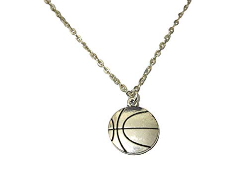 Basketball Necklace with Large Charm - Silver Jewelry Gift