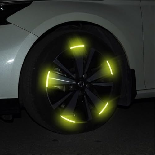 42Pcs Fluorescent Yellow-Green Reflective Stickers for Safety