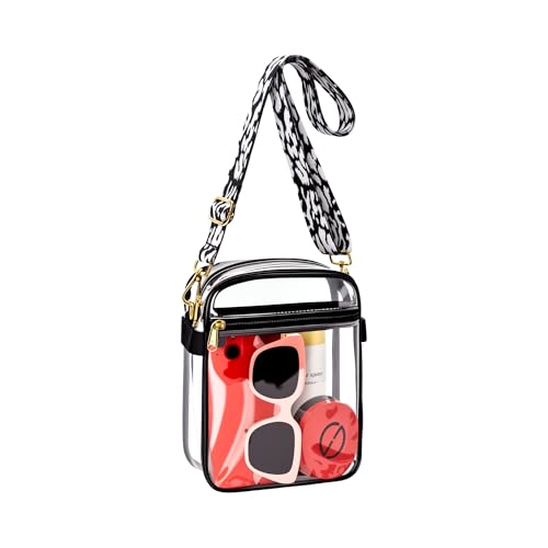 Clear Stadium Bag with Adjustable Cow Strap - 8.5x6.8x3 Inches
