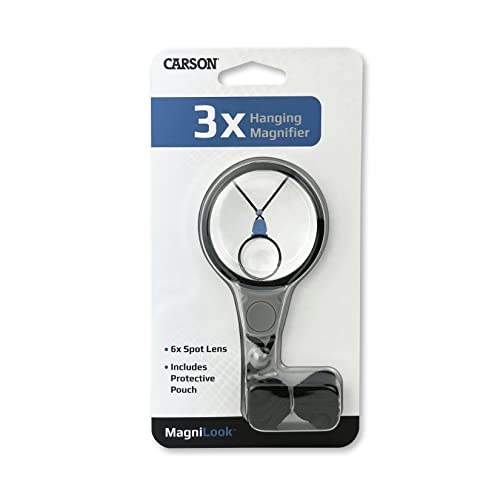 3x Power Pendant Magnifier with 6x Spot Lens & Neck Cord