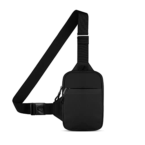 Mini Crossbody Sling Bag - Water-Resistant Dual Pocket Fanny Pack