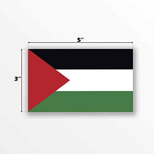 Palestine Flag Decal Sticker - 2-Pack, 5x3 Inches, Vinyl