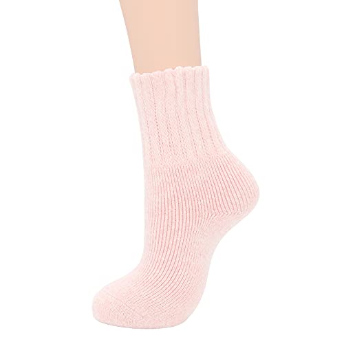 Cozy Warm Wool Socks for Women - Cute Light Pink Boot Crew Socks