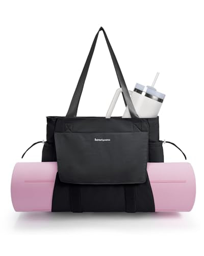 Yoga Mat Bag Waterproof Tote with Quick Access - Black