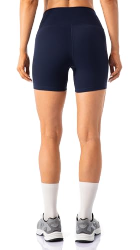Lavento Women's All Day Soft Biker Shorts 3/5/7 Inch Inseam True Navy Variation