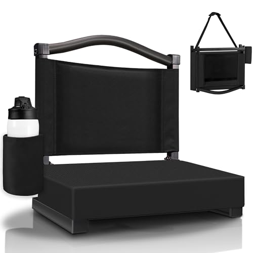 Stadium Seats with Back Support & Thick Cushion - Black, 1 PC