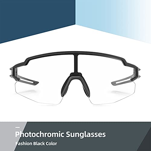 Photochromic Sports Sunglasses - Anti-Fog UV400 Goggles with Myopia Frame - Black