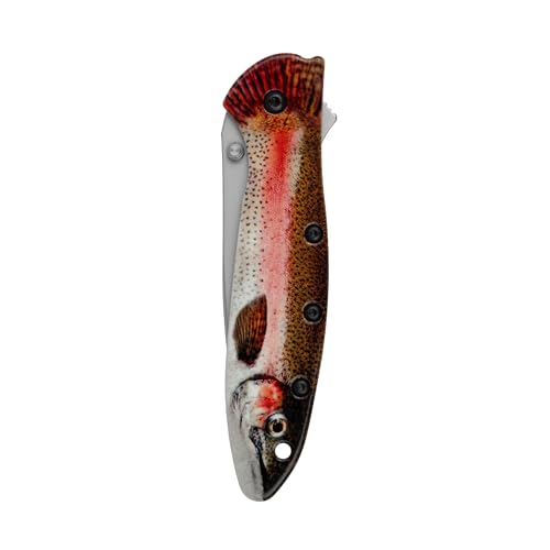 Kershaw Leek Folding Pocket Knife, 3" Sandvik 14C28N Blade, Aluminum Handle, Slim and Versatile Tool, Made in the USA (Trout)