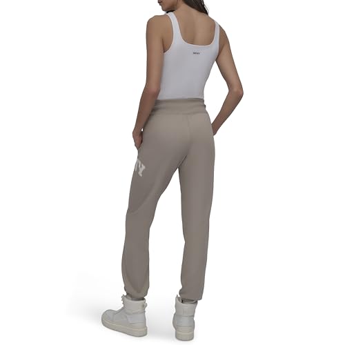 DKNY Women's X-Large Vintage Khaki Fleece Jogger Sweatpants