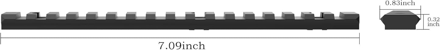 MK17 | 7-Inch Long Aluminum Mlok Picatinny Rail Mount - 17 Slot with T-Nuts, Screws & Hex Wrench Included