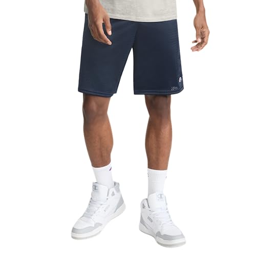 Champion Men's Mesh Gym Shorts Large Tall Navy with C Patch Logo