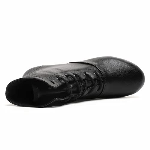 Black Lace-Up Jazz Shoes for Women Girls & Adults - Dance Boots, Size 11 Women / 10 Men - Bokimd