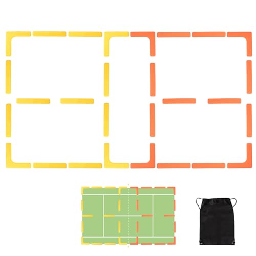 Court Lines Marker Kit - Anti-Slip & Wind-Resistant - 28pcs Yellow/Orange