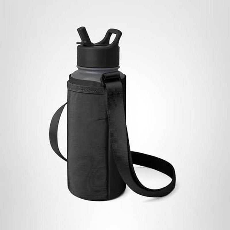 Simple Modern Water Bottle Carrier Sling with Adjustable Strap | Bottle Holder Crossbody Bag for Walking, Hiking and Traveling | Summit Collection | Midnight Black