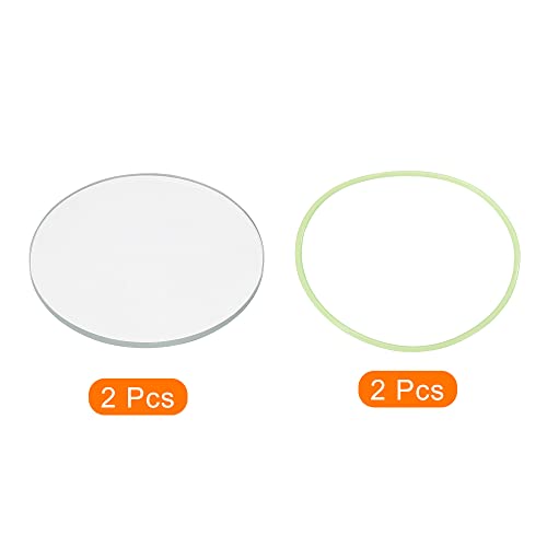 2-Inch LED Glass Lens Set with Silicone Rings - Transparent & Green