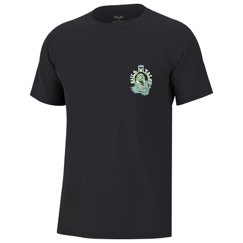 Men's Fishing Graphic Tee - Performance Short Sleeve, Quick-Dry, X-Large - Sails N Tales Black