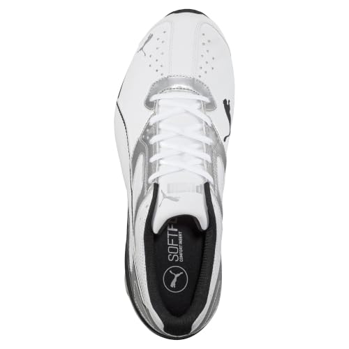 PUMA Men's Tazon 6 FM Shoes - White/Puma Silver/Puma Black (7) Knit Upper Sneaker