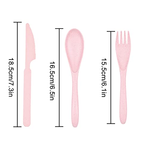 Reusable Wheat Straw Cutlery Set - 12 Pieces Travel Utensils - Style1