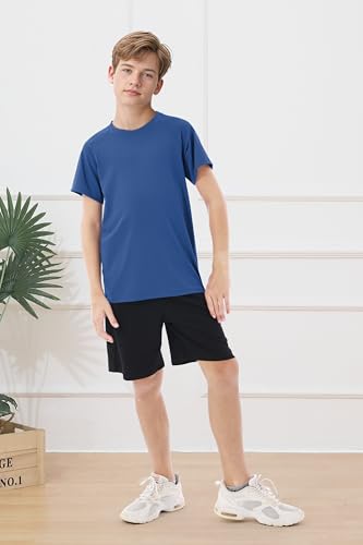 Boys UPF 50+ Rash Guard Swim Shirt - Blue, 10-12 Years