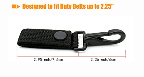Duty Belt Keeper Clip with Key Holder - Black 2 Pack