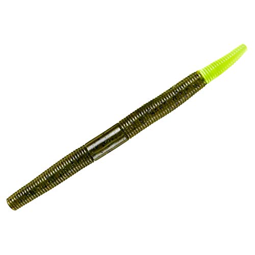 5-Inch Soft Plastic Worm Lure - Green Pumpkin/Chartreuse