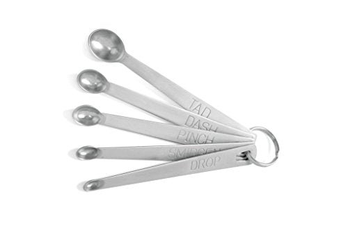 Mini Stainless Steel Measuring Spoons Set of 5 - Tad, Dash, Pinch, Smidgen, Drop
