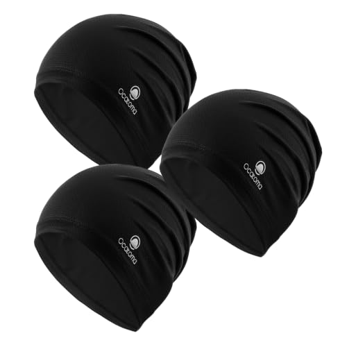 Ocatoma Cooling Skull Cap for Men Black Breathable Helmet Liner Set of 3