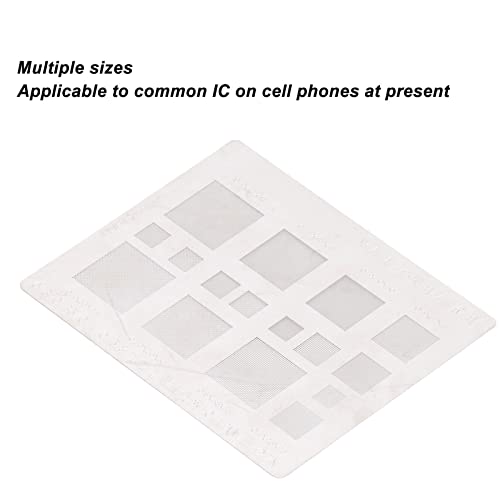 BGA Reballing Stencils, Universal BGA Stencils with Fast Tin Implantation, Stainless Steel Reballing Stencils Templates 0.3 0.35 0.4 0.5 for Cellphones