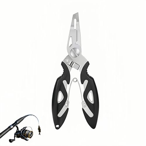 Stainless Steel Fishing Pliers - Multi-Tool with Line Cutter & Hook Remover