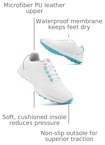 Ifrich Women's Waterproof Spikeless Golf Sneakers - Blue, Size 9 / 556