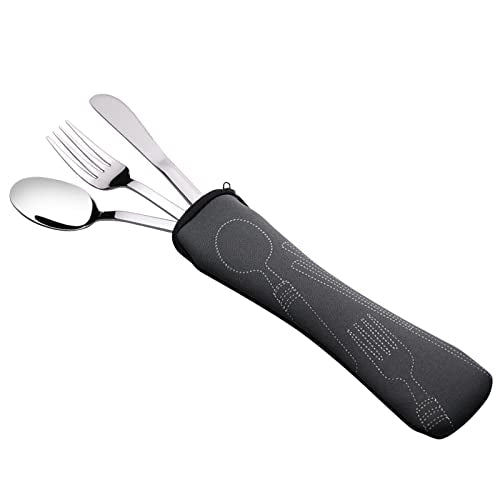Stainless Steel Travel Utensils Set - Knife, Spoon & Fork