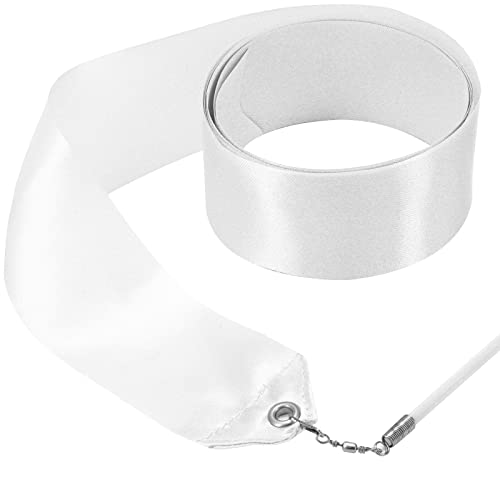 HiUnicorn White 12PCS Dance Ribbons for Kids 4th of July Celebrations & Gymnastics