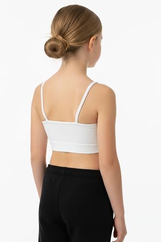 Kurve Kids Girls Seamless Training Sports Bra 9-14 Years Black/White 2-Pack Made in USA