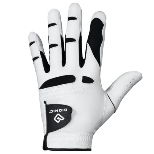 Men's StableGrip 2.0 Golf Glove - Premium Cabretta Leather, White, Large, Left