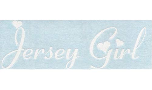 Jersey Girl Vinyl Decal - 8-Inch White Gloss Sticker for Laptop, Car, Helmet