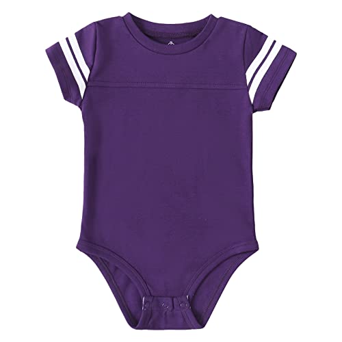 Customized Baby Football Jersey Romper - Purple, 0-3 Months