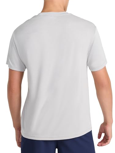 Men's Crewneck T-Shirt - Lightweight Stretch Knit, Small - Chrome Heather