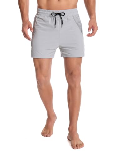 Men's 5-Inch Athletic Gym Shorts - Medium Grey