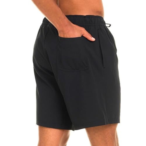 Champion Men's 7-Inch Black Swim Trunks with Mesh Liner - Large