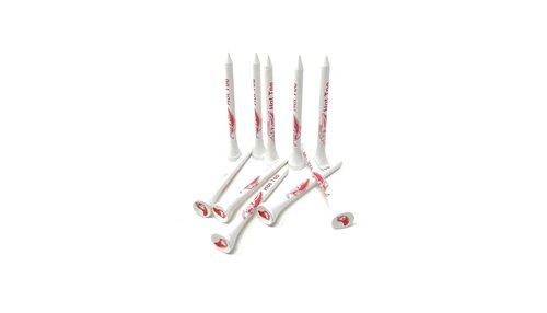 Hot Tees Golf Tee Set, 2.75 inch Gloss White Bamboo Tees with Red Hot Pepper Cup and Screaming Pepper Side Design, Set of 50.