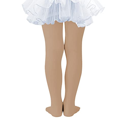 Ultra Soft Footed Ballet Tights for Toddler Girls - Nude, 3-6 Years