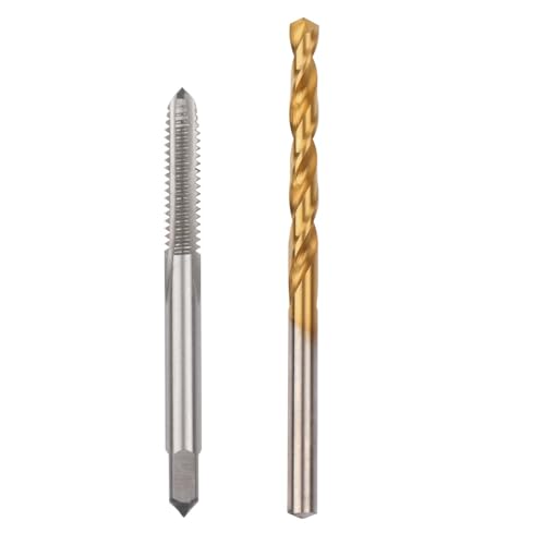 8-40 UNStraight Flute Thread Tap and 3.5mm Twist Drill Bit Set, Metric Titanium Plated 6542 High Speed Steel Machine Screw Thread Tap Threading Drilling Tool
