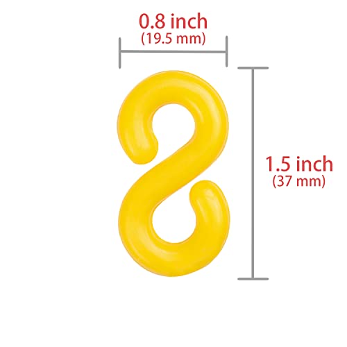 Yellow Plastic Chain - 65 32 50 Feet Plastic Safety Barrier Chain for Crowd Control, Parking Barrier and Delineator Post with Base - Safety Security Chain with Accessories