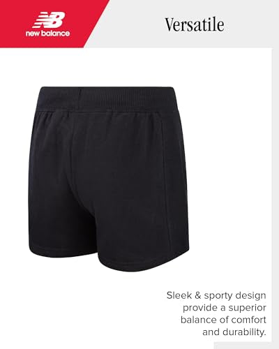 Fleece Pull On Shorts for Girls - Black, Size 14-16