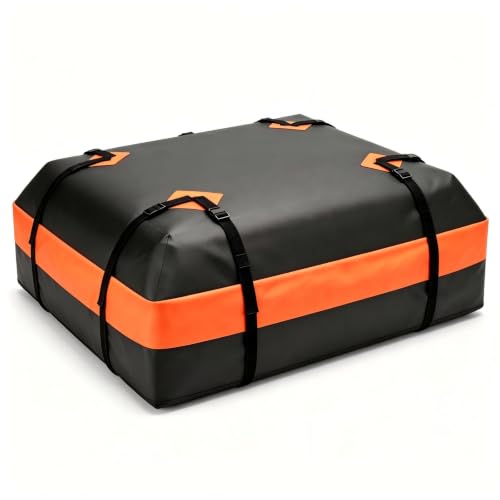 DUMOS Waterproof Car Roof Bag - Gold Oval 15 Cu Ft Cargo Carrier for All Vehicles