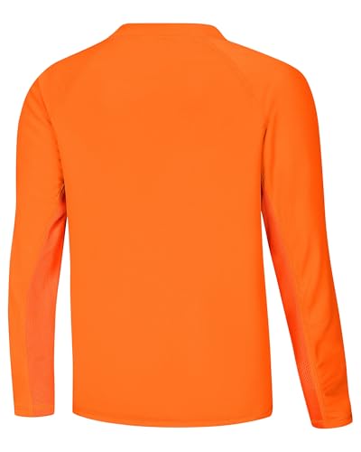 Boys Swim Shirt UPF 50+ Long Sleeve Rash Guard - Medium Orange