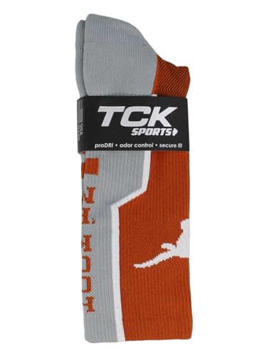 NCAA Perimeter Crew Socks - Small, Orange/White Athletic Performance