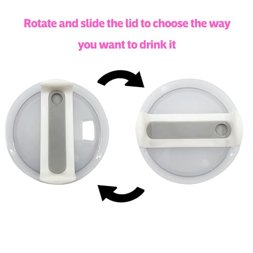 Aimery 40 OZ Tumbler Lid Replacement for Stanley Quencher Gray-White 2 Pack