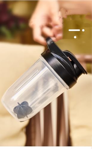 Leak-Proof Protein Shaker Bottle 16 Oz - Grey/Clear